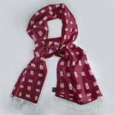 MAROON DIAMOND SILK SCARF
